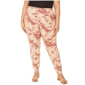 NWT Women’s Plus Size Splash Butter Soft Mauve Pink and Cream Tie Dye Jog…